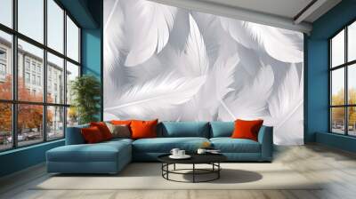 soft feathers background illustration Generative AI Wall mural