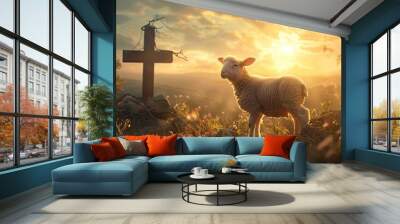 Easter Dawn: Lamb of God in Serene Field

 Wall mural