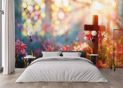 Easter Resurrection Stained Glass Background

 Wall mural