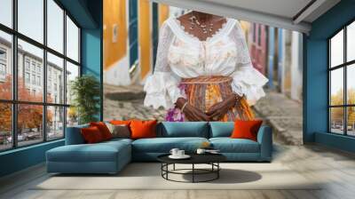 Essence of Salvador's Pelourinho with Elegant Baiana

 Wall mural