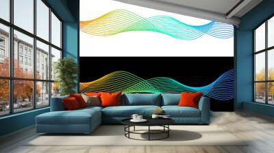 abstract wave background sound wave technology rainbow  transparent and black vector background Wall mural