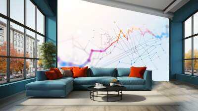 Abstract financial chart with up trend line graph Wall mural