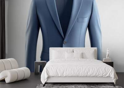 Blue suit on white background. Wall mural