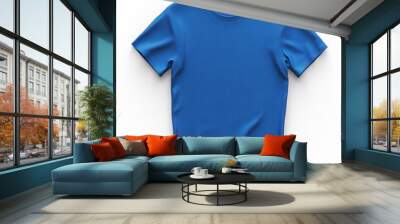 Blue t-shirt against white background. Wall mural