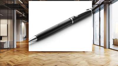 Elegant black pen isolated on white, ideal for sophisticated corporate and personal communication needs Wall mural