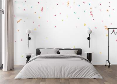 congratulatory background with colored confetti and serpentine. Vector illustration Wall mural