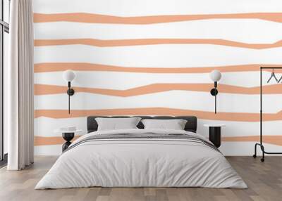 Seamless Pattern with Cute Stripes, funny shape. Repeating background for prints. Wall mural