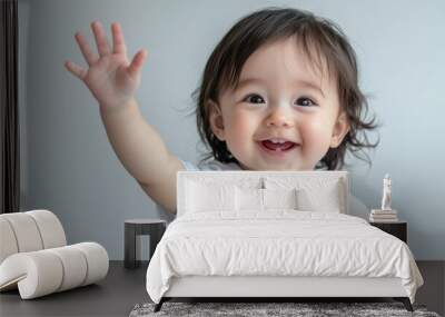 The Happy Baby Waving Wall mural