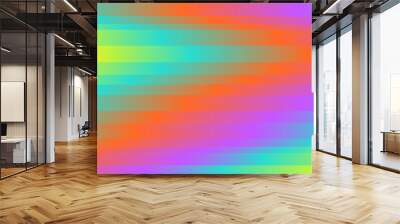 Abstract vibrant zigzag stripes background. Modern multicolored gradient texture design. Modern vector ribbed backdrop Wall mural