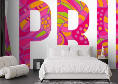 April creative vector text Wall mural