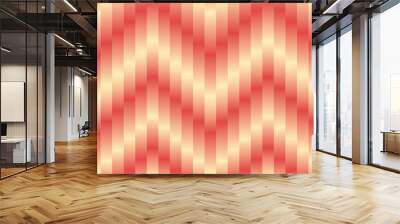 Ribbed retro vanilla red gradient stripes pattern background Wall mural