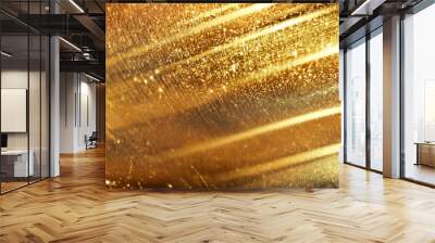 abstract golden glitter background with gold line texture Wall mural