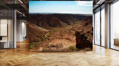 Australia, Charles Knife Canyon,  located in the Cape Range National Park, rises to 320m above sea level, and is 13km long and 20km wide. This must-see place offers spectacular views. Don't miss it! Wall mural