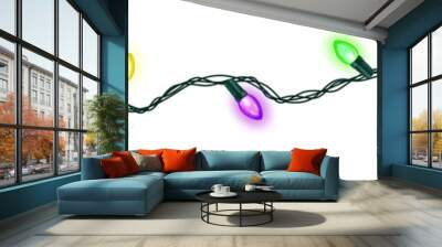 christmas light on transparent background. Wall mural