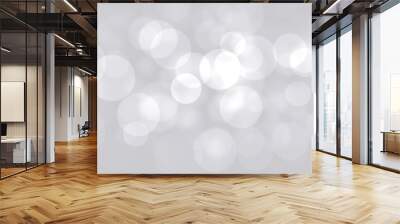 Glittering silver bokeh lights abstract backgrounds illustrations Wall mural