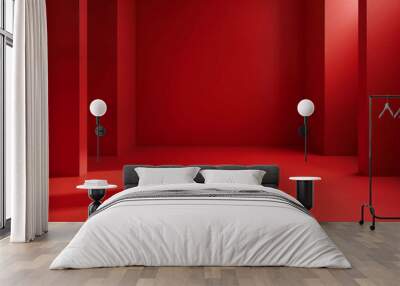 empty red room Wall mural