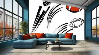 Ball shooting with motion line Wall mural