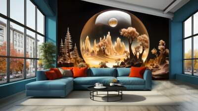 Fantasy World Inside a Crystal Ball Wall mural