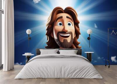 Jesus cartoon 3D image Wall mural