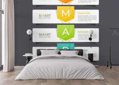 SMART Goals setting infographic template Wall mural