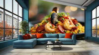 seafood and chorizo Wall mural