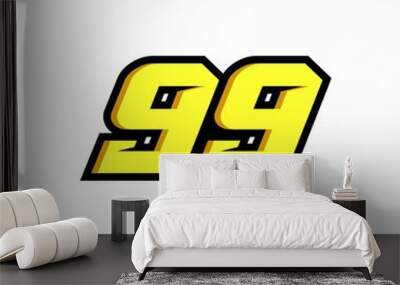 Design number 99 racing logo on white background Wall mural