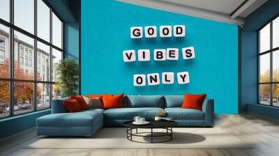 good vibes only text words Wall mural