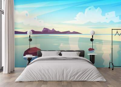 Holidays by the sea. View of the islands in the ocean. Wall mural