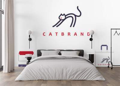 Vector artistic corporate identity template with cat logo and Wall mural