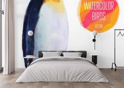 Vector watercolor style  illustration of bird. Wall mural