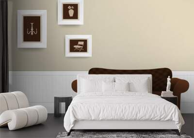 Living room interior concept, Vector illustration Wall mural