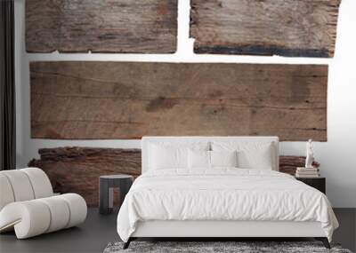 Set of  wood plank isolated Wall mural