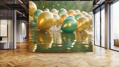 Christmas Balloons Background: Abstract sparkly balloon with light bokeh effect for all occasions. Wall mural