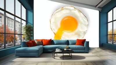 Fried egg isolated on a white background Wall mural