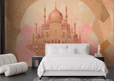 islamic background pink abstract vintage grunge banner poster header design Wall mural