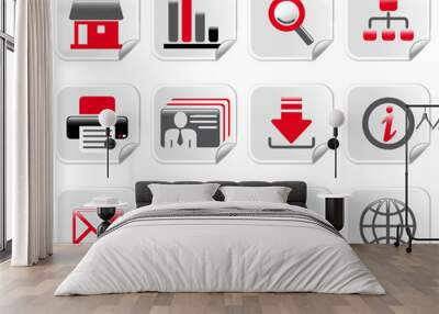 Étiquettes business pack icons Wall mural