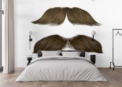 set vector mustache different colors. Wall mural