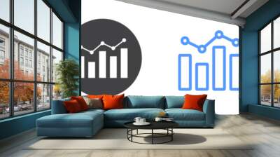 Chart Icon flat line symbol set. Wall mural