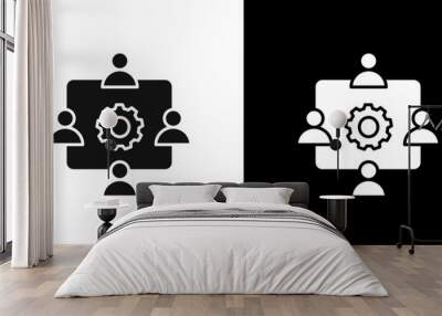 Coordination icon flat line symbol set. Wall mural