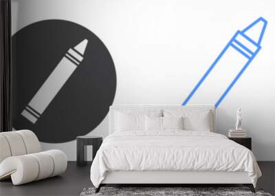 Crayon icon flat line symbol set. Wall mural