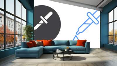 Dropper pipette Icon flat line symbol set. Wall mural