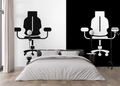 Gaming armchair icon flat line symbol set. Wall mural