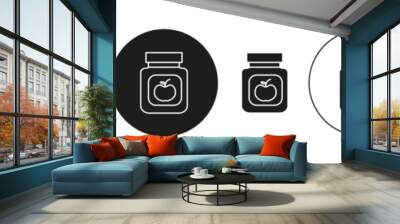 Jam flat line icon set. Jam Thin line illustration vector Wall mural