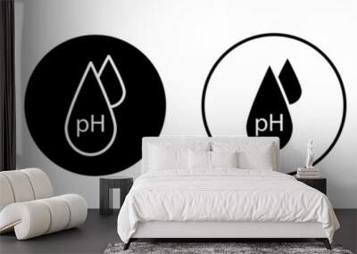 PH value flat line icon set. PH value Thin line illustration vector Wall mural