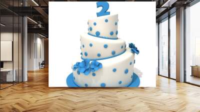 birthday cake with number two Wall mural