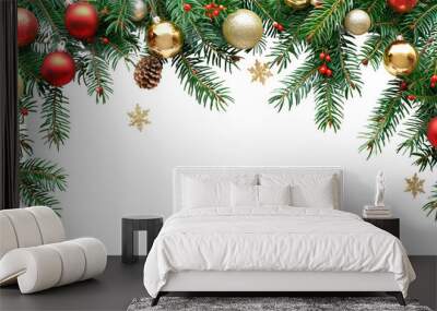 Christmas decoration transparent background Wall mural