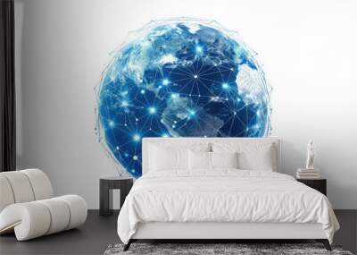 Digital globe on transparent background Wall mural