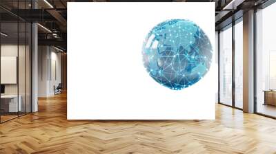 Digital globe on transparent background Wall mural