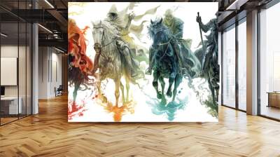 Four horsemen of the apocalypse on a transparent background Wall mural