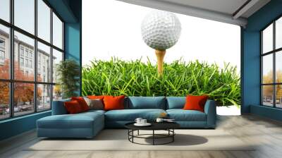 Golf ball on transparent background Wall mural